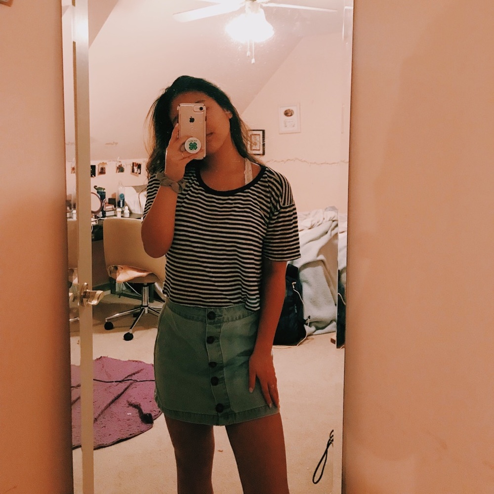 Forever 21 Button Down Jean Skirt